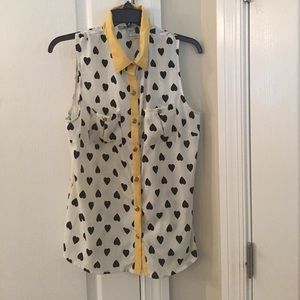 Polka hearts sleeveless blouse